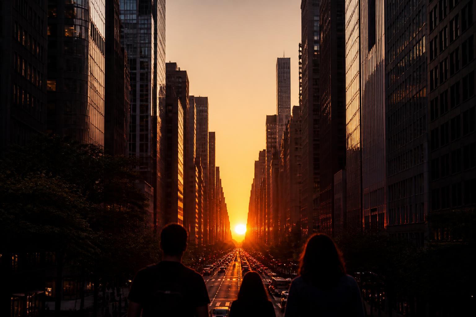 Manhattanhenge: el atardecer que alinea el sol con la grilla de Nueva York