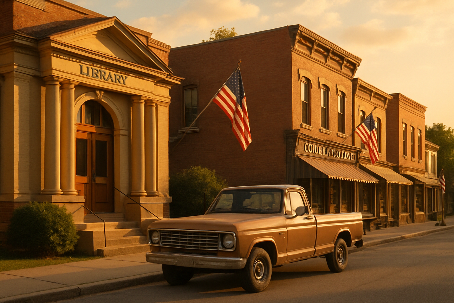Plaza principal de Jackson, Georgia - el corazón de Hawkins