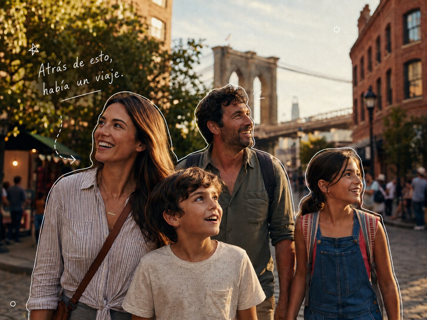 Familia argentina disfrutando un viaje a Estados Unidos